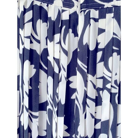J.Crew Pleated Midi in Navy & White Shadow Print Chiffon A-line Skirt Tall 8 NWT - Picture 8 of 10